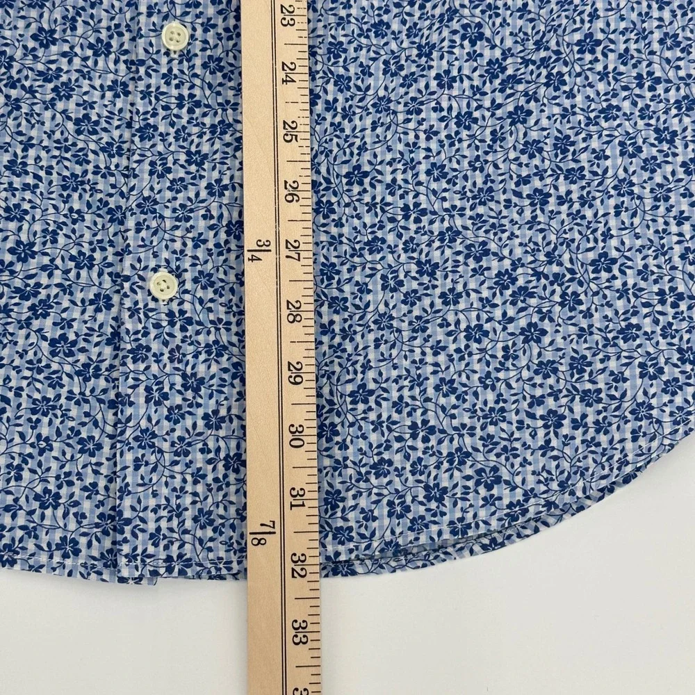 Banana Republic Blue and White Floral Button-Down Shirt